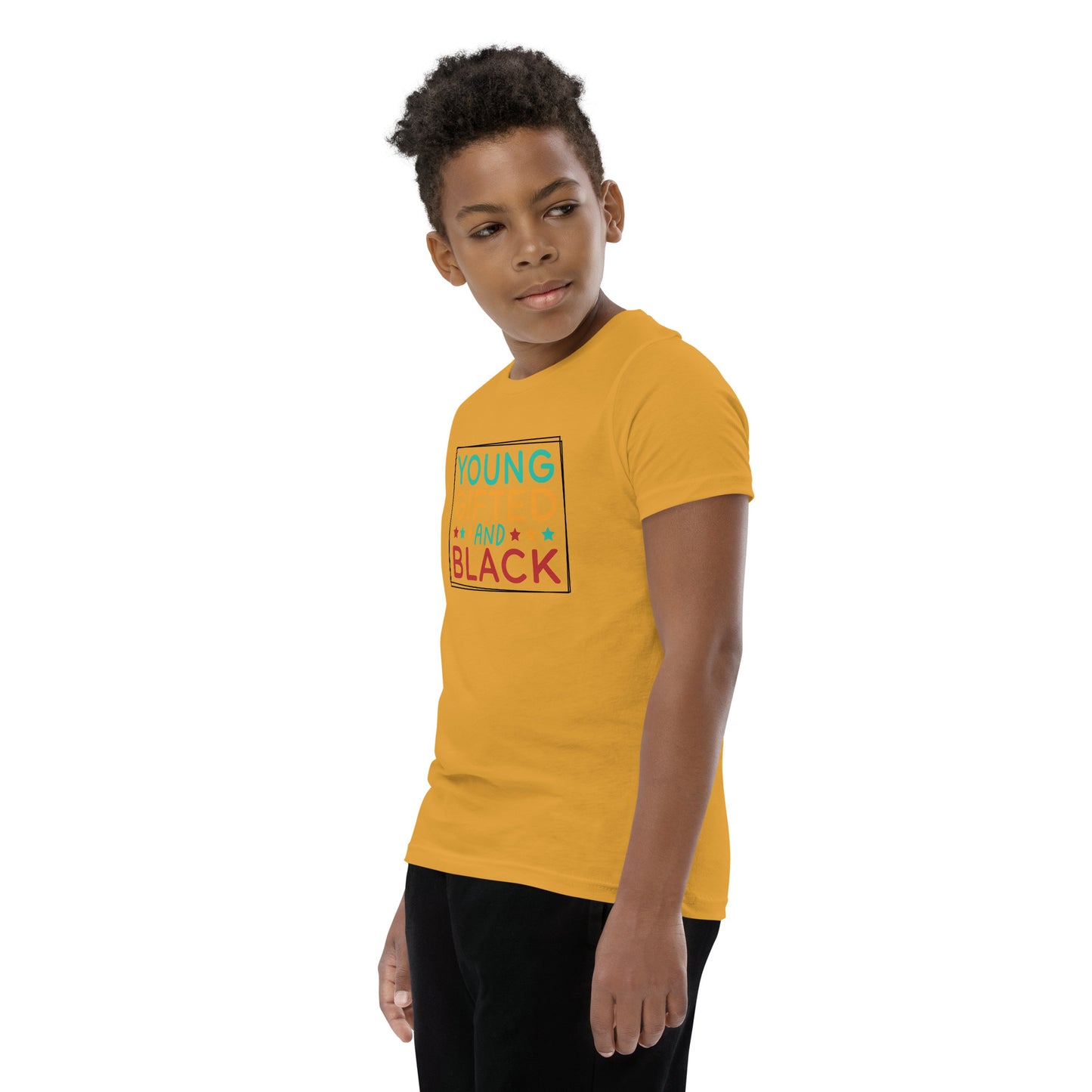 Youth Short Sleeve T-Shirt - Juneteenth Young Gifted ad Black