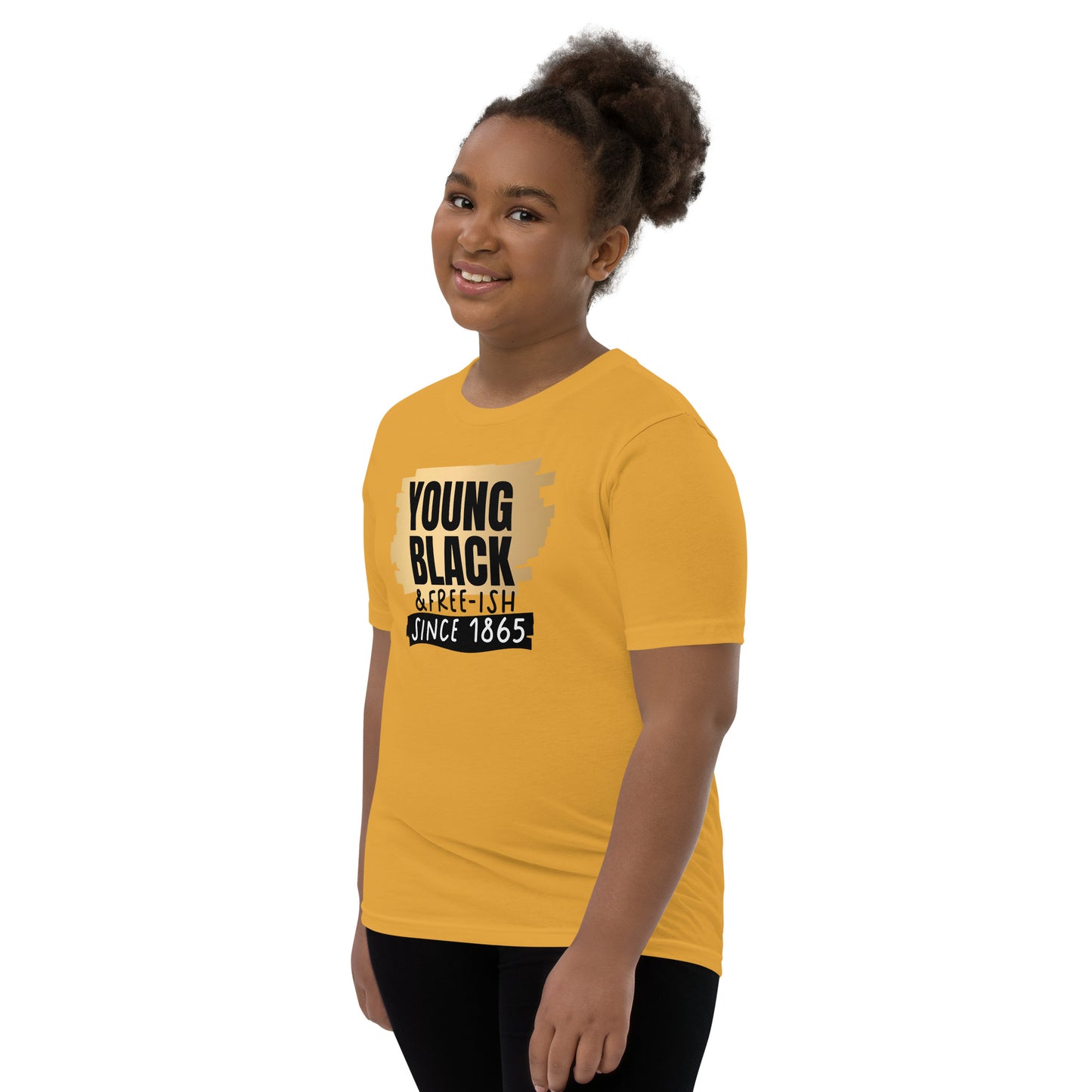 Youth Short Sleeve T-Shirt - Juneteenth Young Black Freeish Since 1865