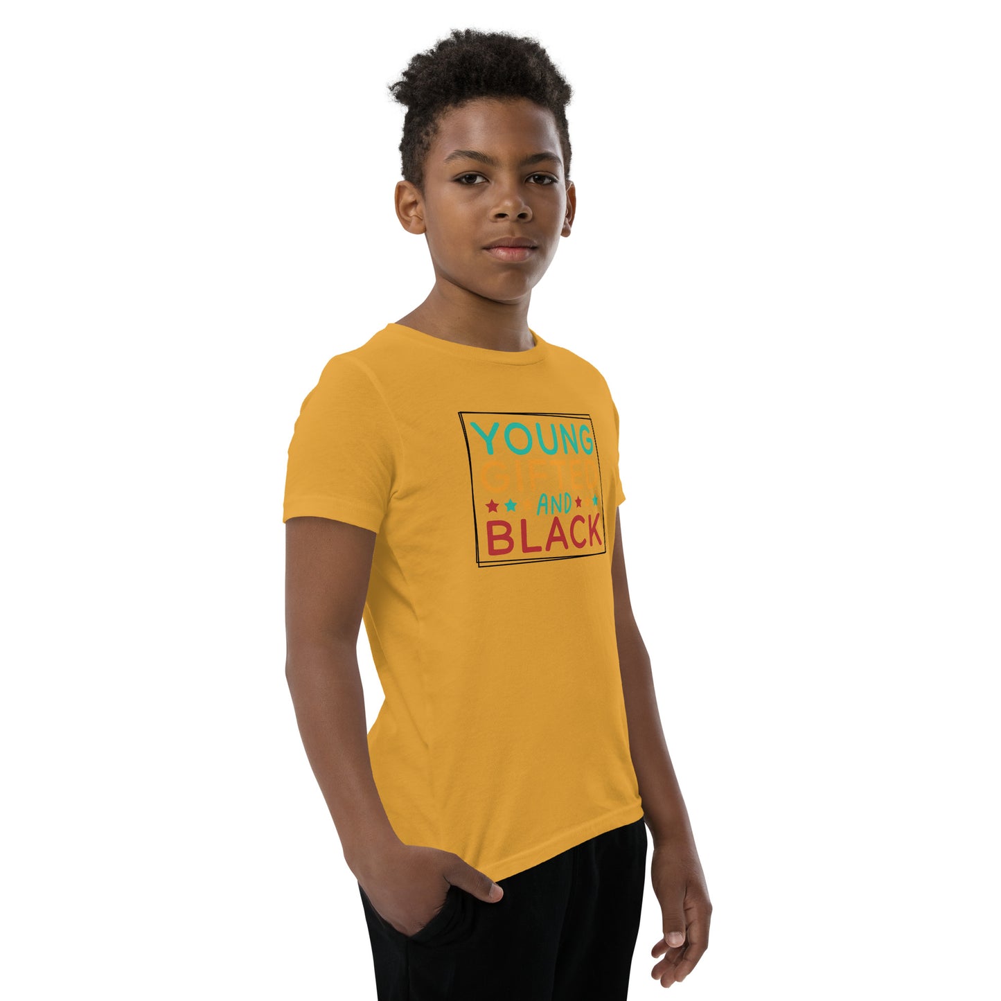 Youth Short Sleeve T-Shirt - Juneteenth Young Gifted ad Black