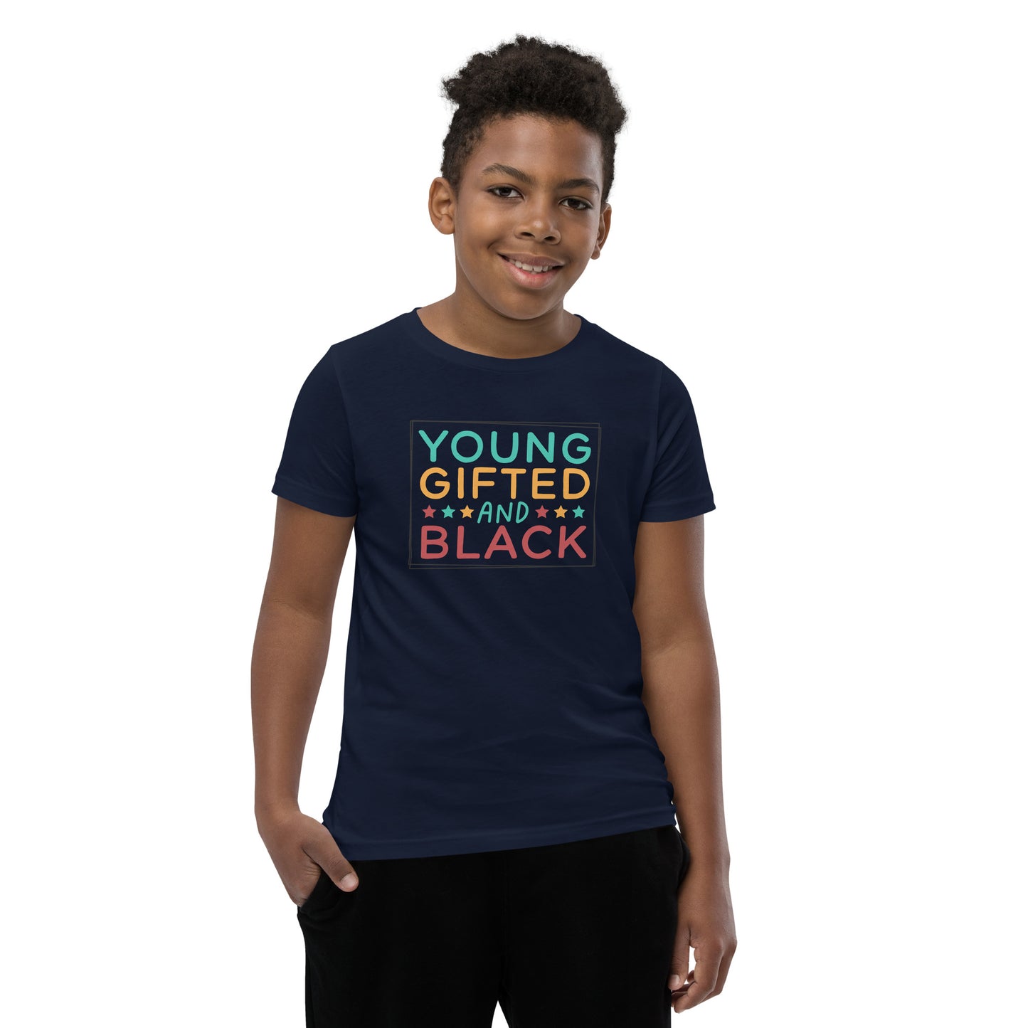 Youth Short Sleeve T-Shirt - Juneteenth Young Gifted ad Black