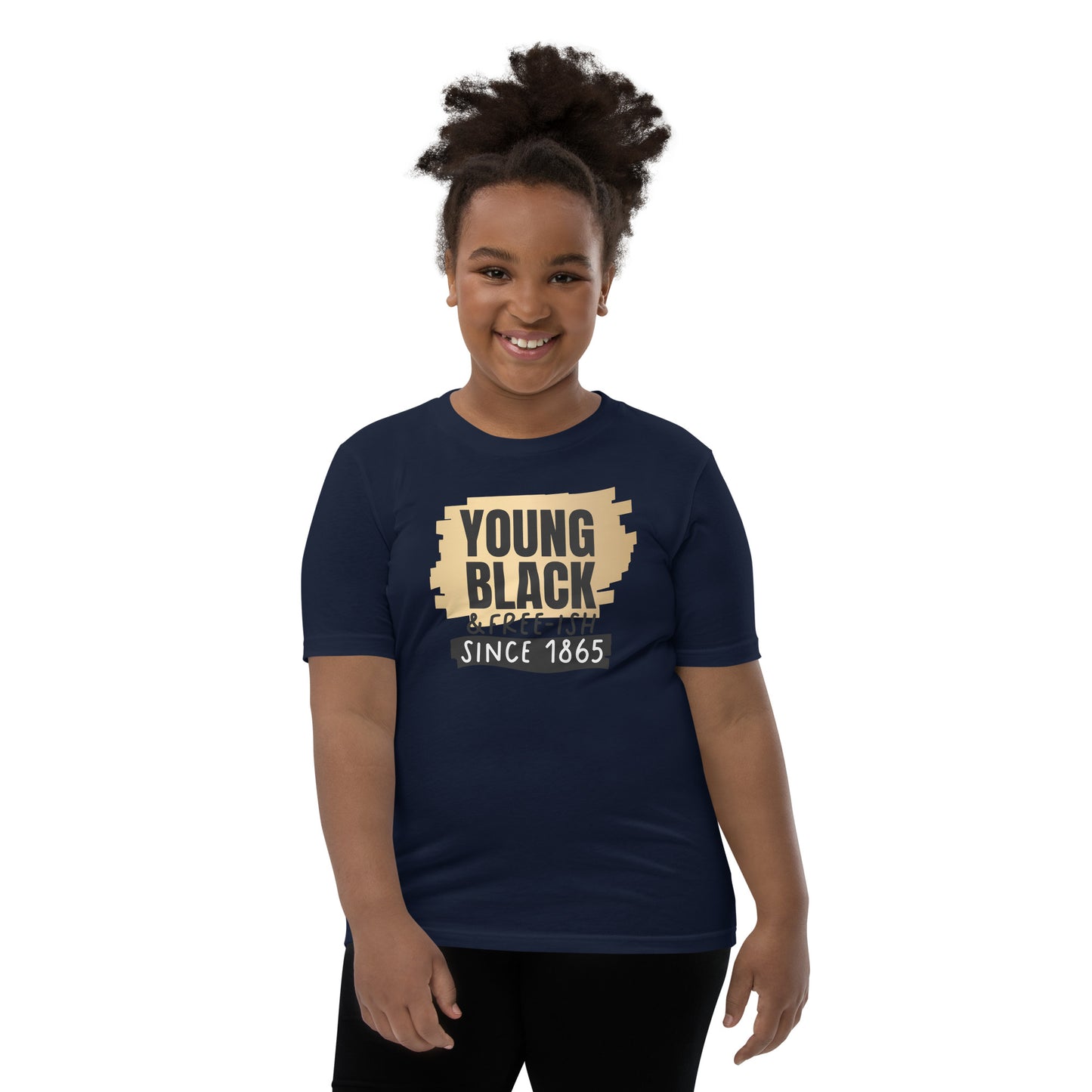 Youth Short Sleeve T-Shirt - Juneteenth Young Black Freeish Since 1865