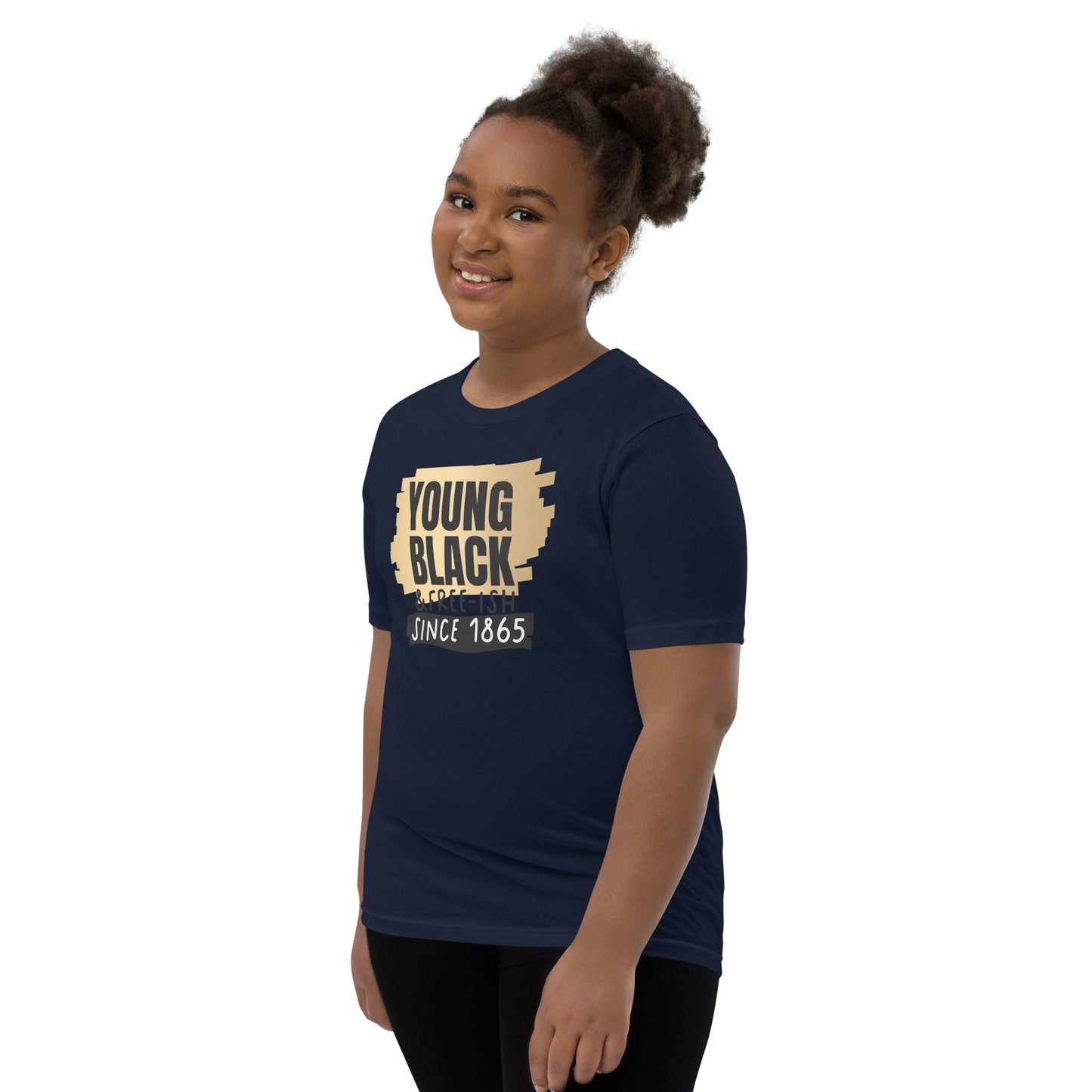 Youth Short Sleeve T-Shirt - Juneteenth Young Black Freeish Since 1865