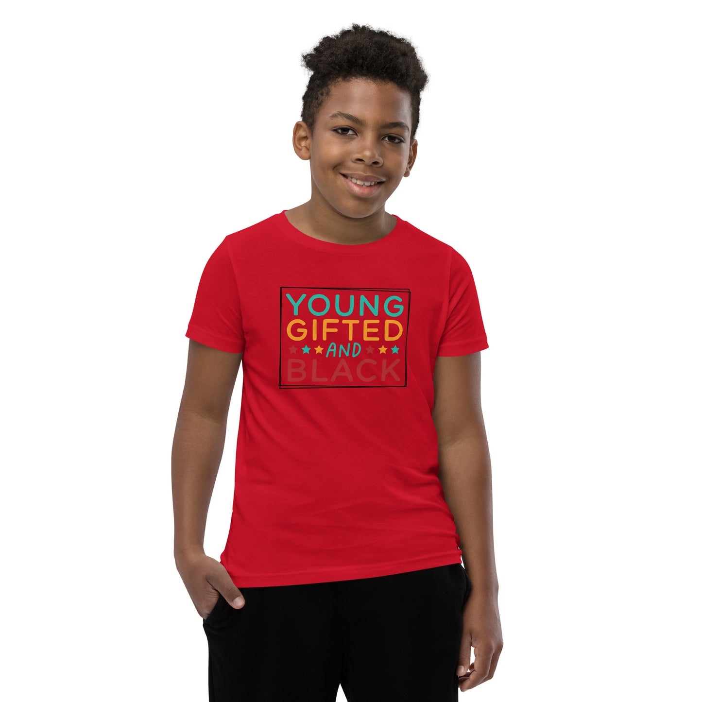 Youth Short Sleeve T-Shirt - Juneteenth Young Gifted ad Black