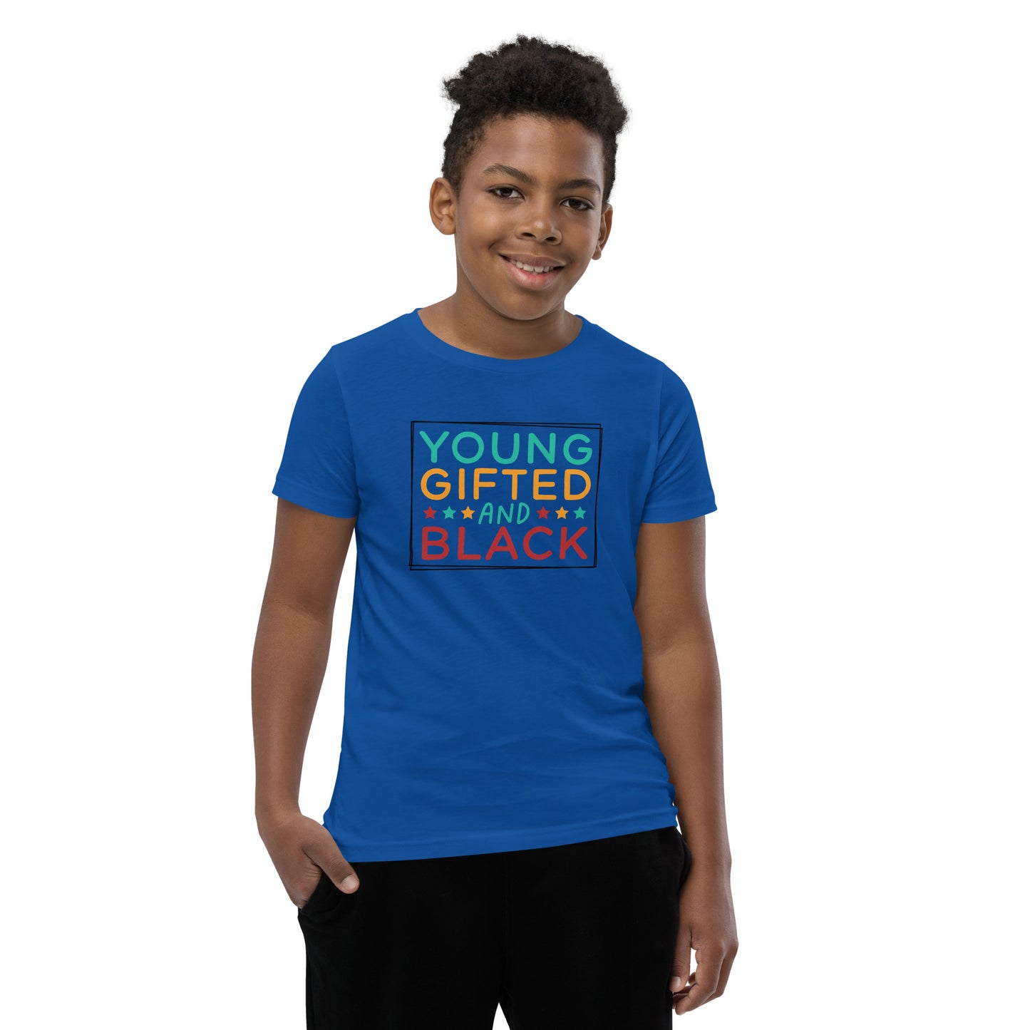 Youth Short Sleeve T-Shirt - Juneteenth Young Gifted ad Black