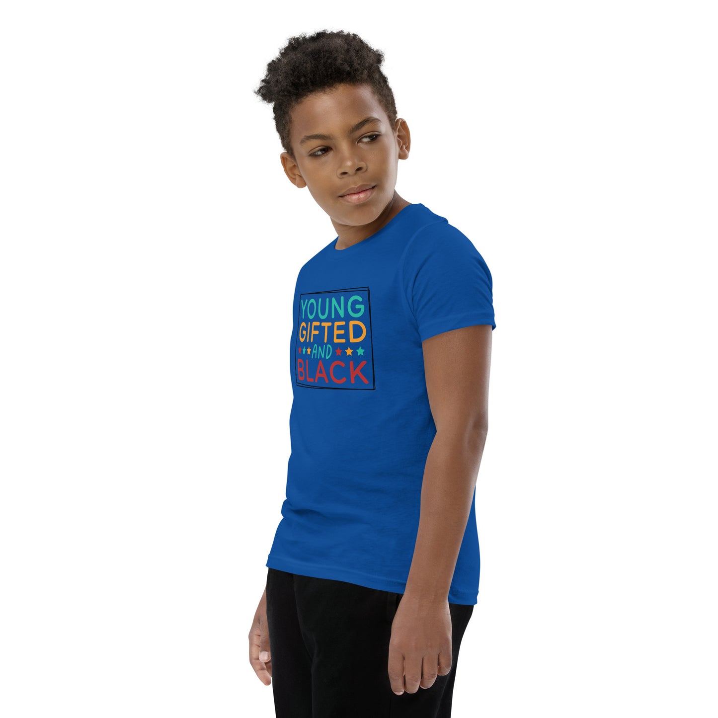 Youth Short Sleeve T-Shirt - Juneteenth Young Gifted ad Black