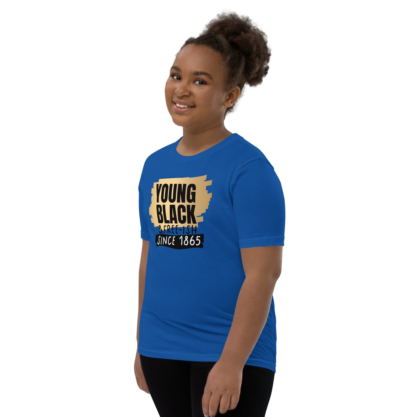 Youth Short Sleeve T-Shirt - Juneteenth Young Black Freeish Since 1865