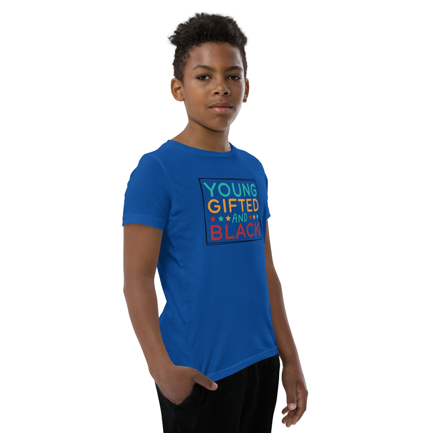 Youth Short Sleeve T-Shirt - Juneteenth Young Gifted ad Black