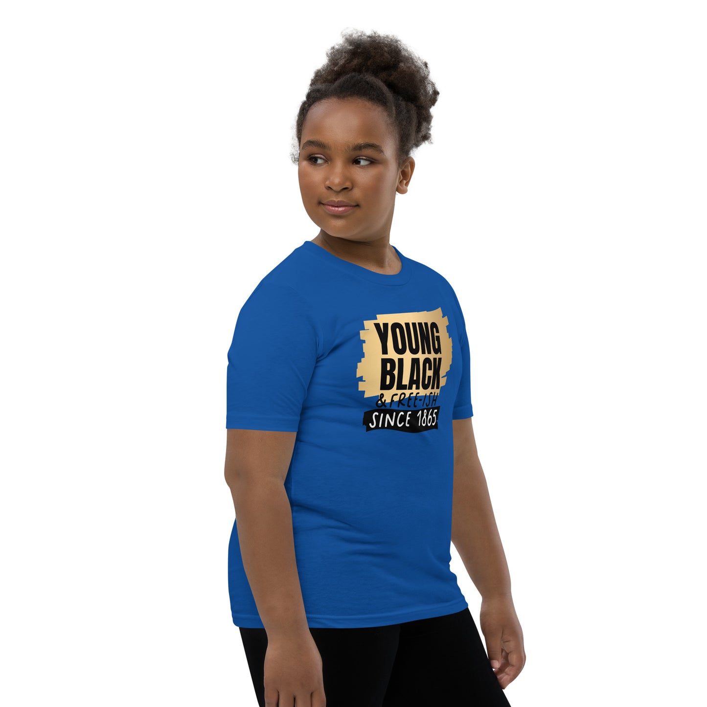 Youth Short Sleeve T-Shirt - Juneteenth Young Black Freeish Since 1865