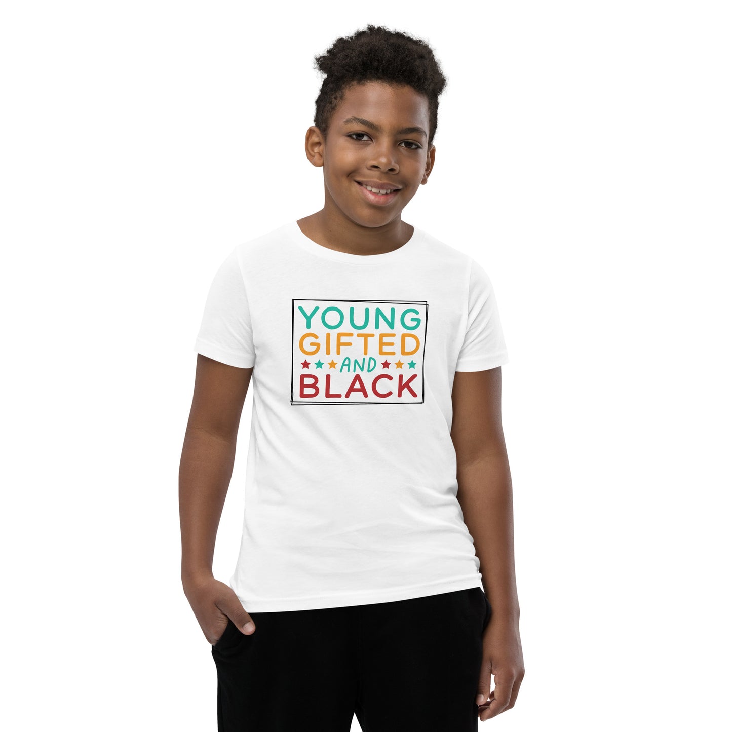 Youth Short Sleeve T-Shirt - Juneteenth Young Gifted ad Black