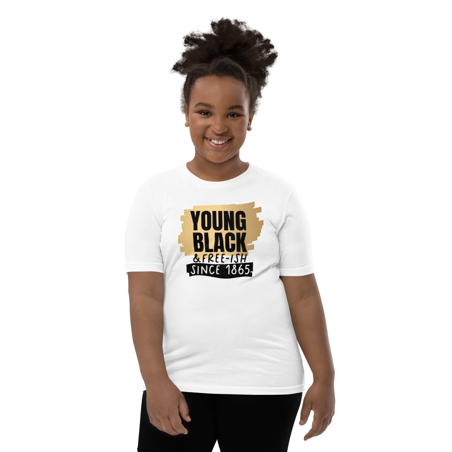 Youth Short Sleeve T-Shirt - Juneteenth Young Black Freeish Since 1865