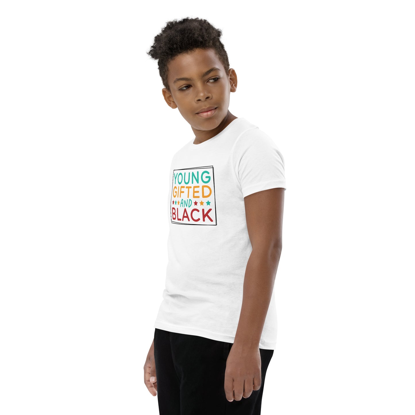 Youth Short Sleeve T-Shirt - Juneteenth Young Gifted ad Black