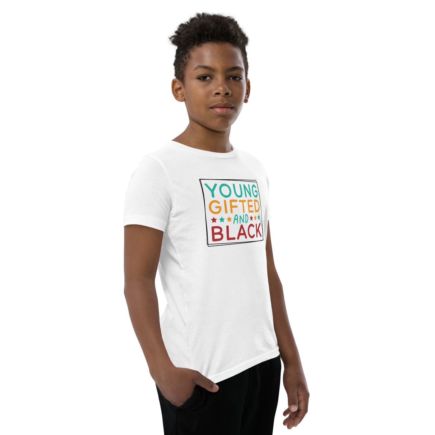 Youth Short Sleeve T-Shirt - Juneteenth Young Gifted ad Black